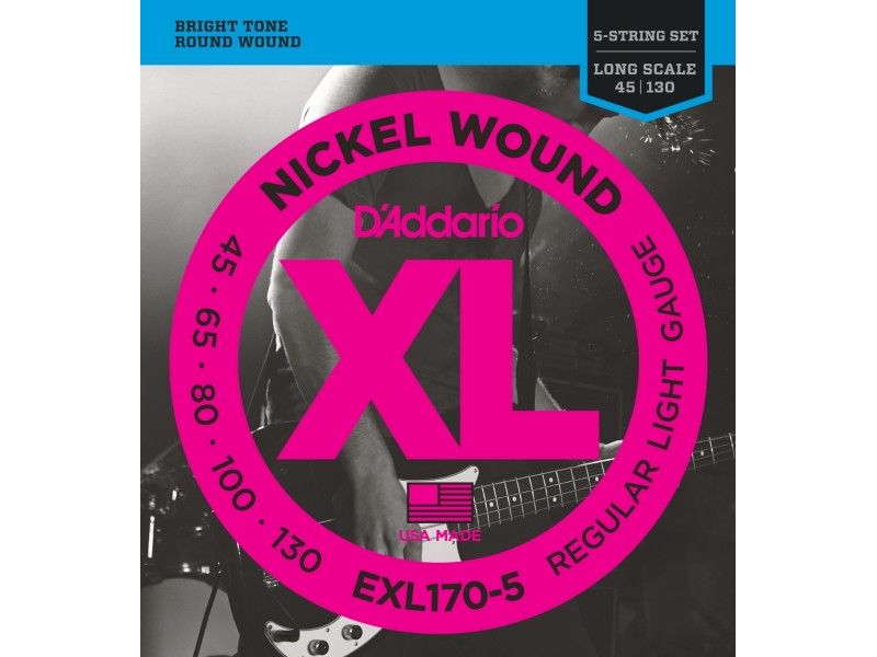 Купить D'addario EXL-170-5 Струны для бас-гитары (45-130)