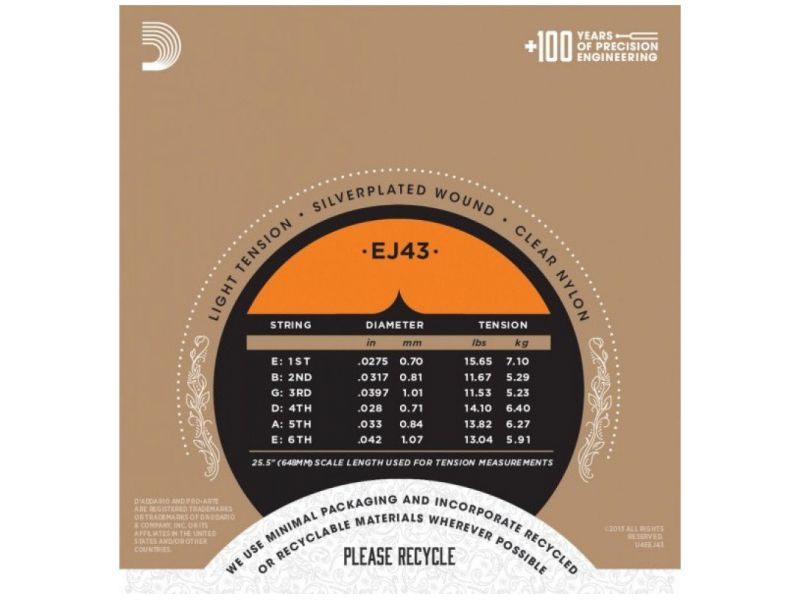 Купить D'addario EJ-43 Струны для классической гитары