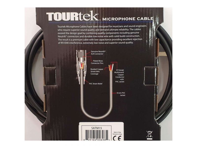 Купить Tourtek TM15 Кабель микрофонный XLR- XLR 4,5 m