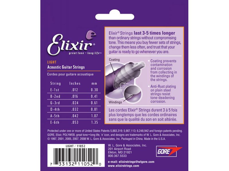 Купить Elixir 11052 Струны для акустической гитары (12-53)