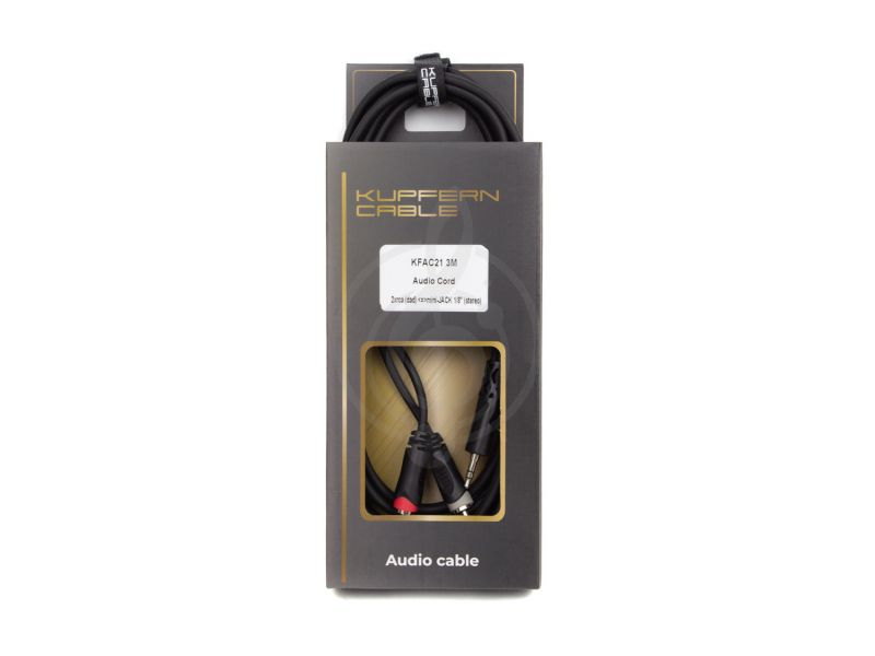 Купить KUPFERN KFAC213M Кабель 2 х RCA папа - mini Jack 1/8 стерео 3 м
