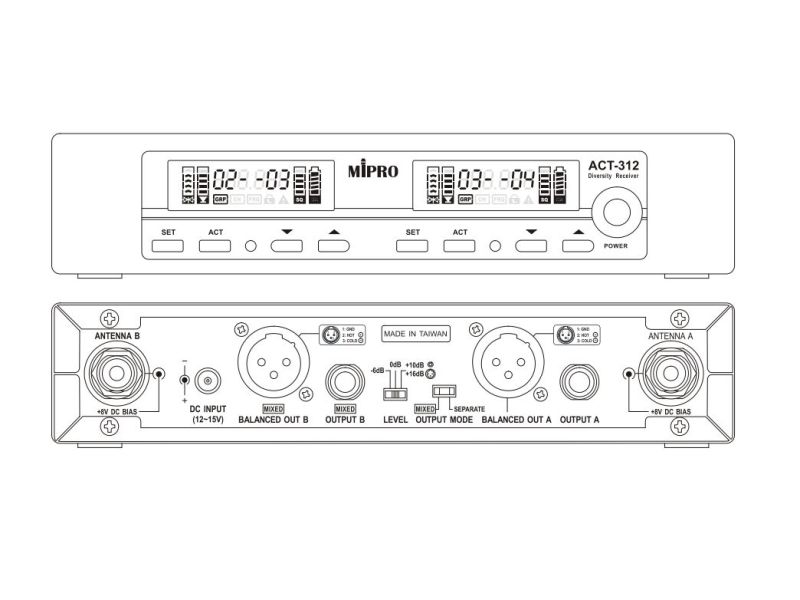 Купить MIPRO ACT-312/MU-59 Двухканальная радиосистема с двумя ручными передатчикам MU-59